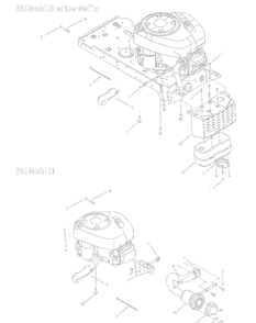 B&s Model 28 W Low Mufflerandmodel 21 Diagram and Parts List for 13AC762F000 2008 Yard Machines Lawn Tractor